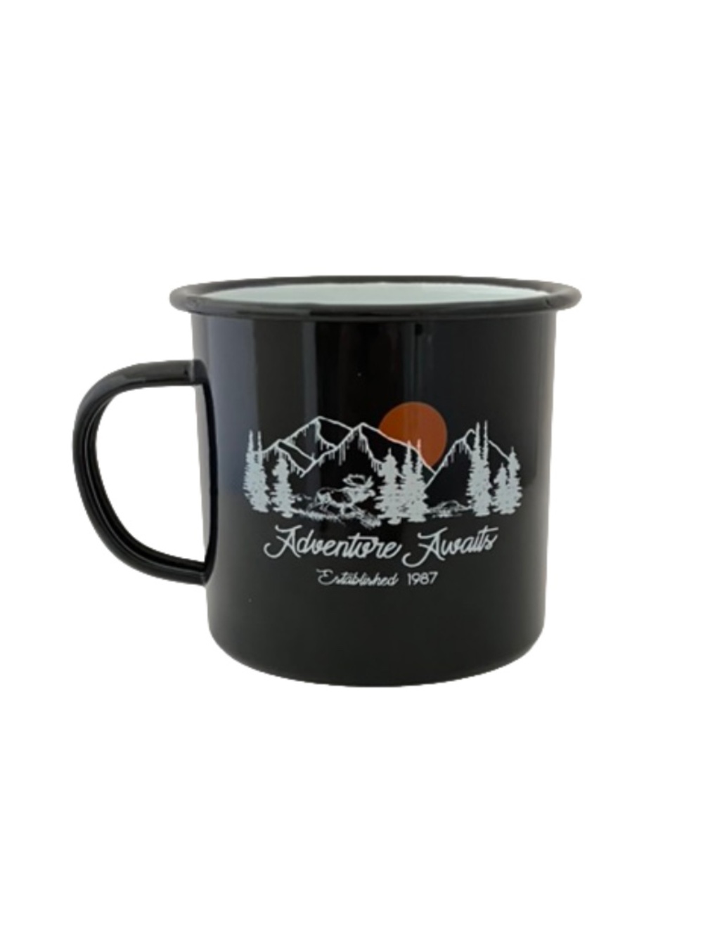 Adventure Awaits Ozark Trail Outdoor Equipment 17oz Tin Enamel 17 oz Coffee Mug